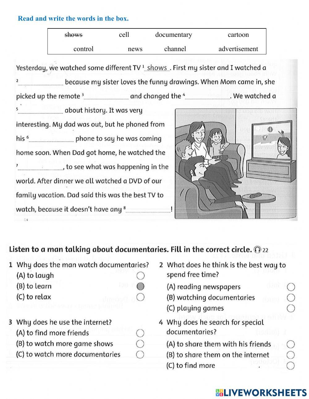 Grade 5 review for reading and listening