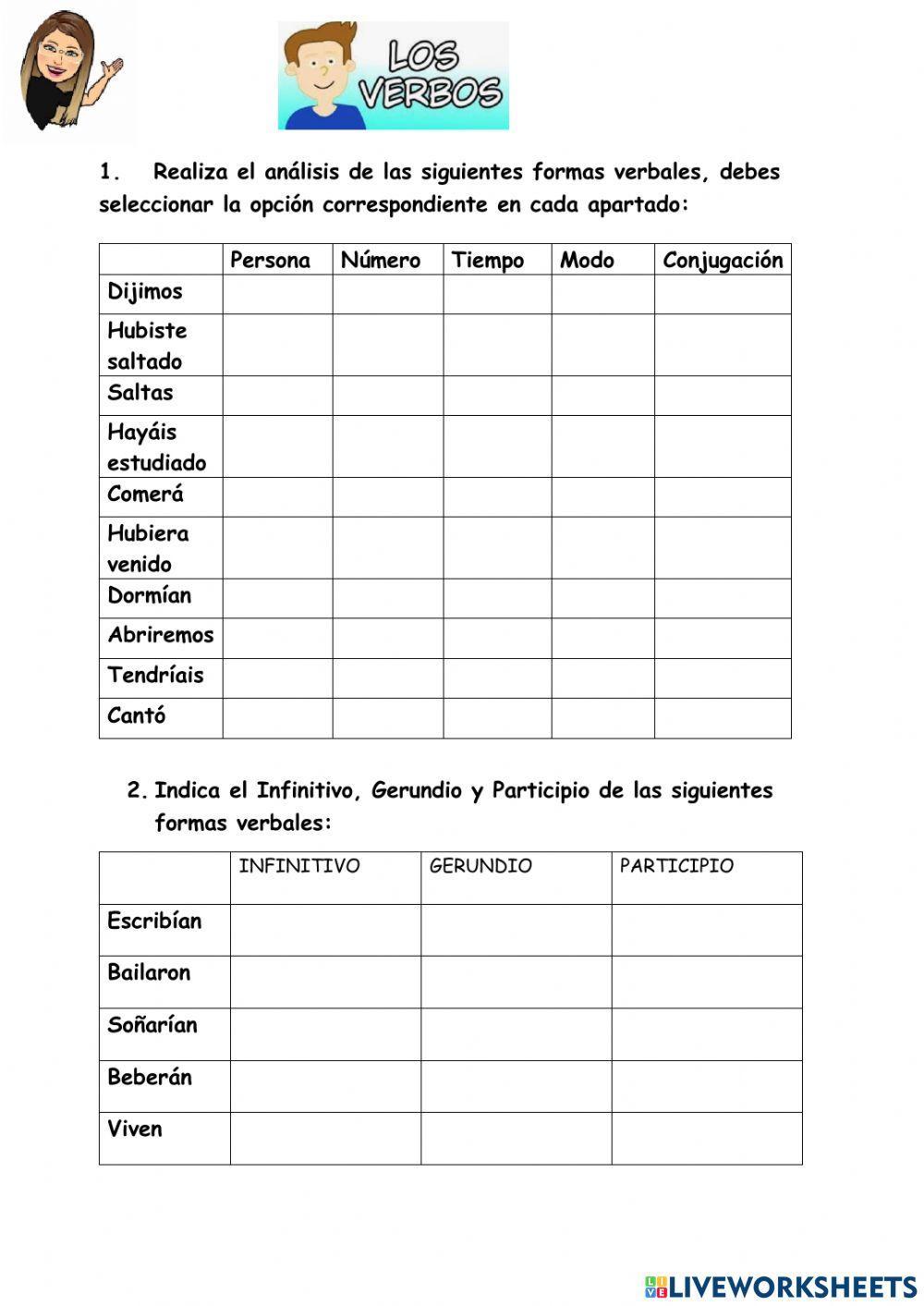 Prueba Formas Verbales