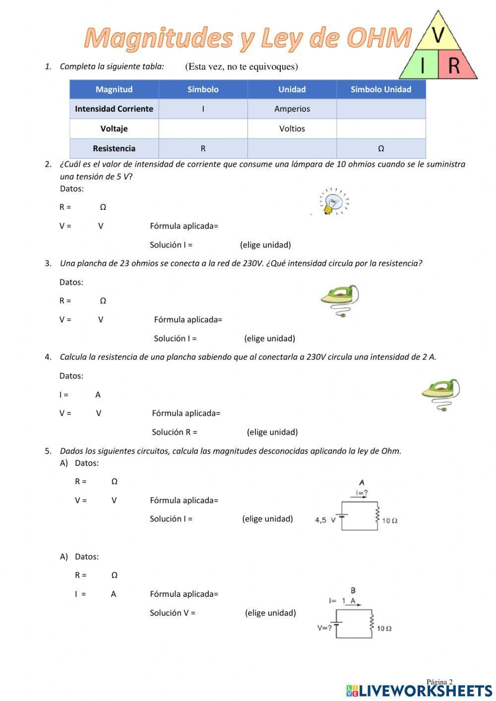 Ejercicios Ley de Ohm