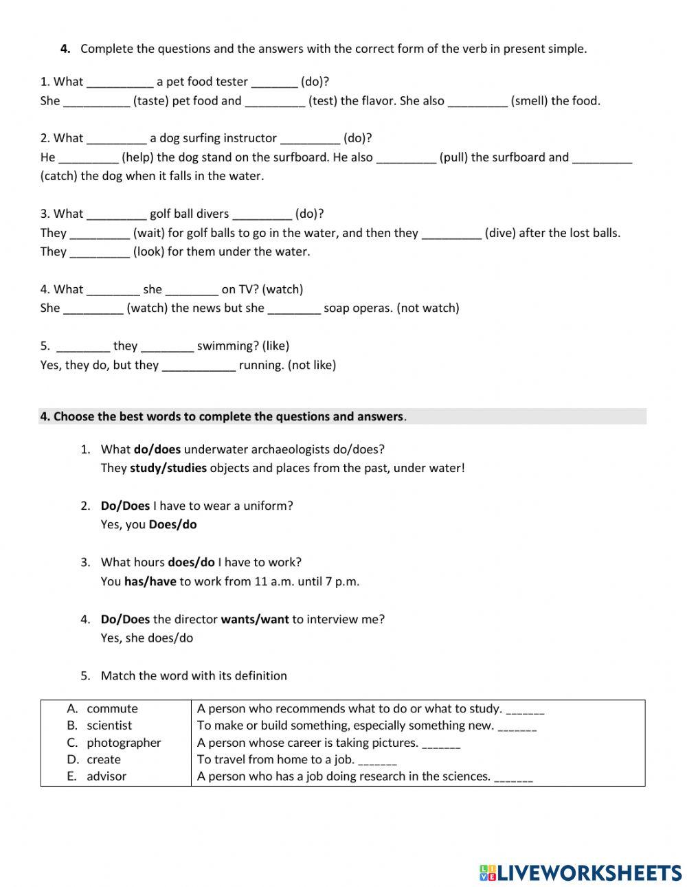 Impact 1 - amazing jobs exercise