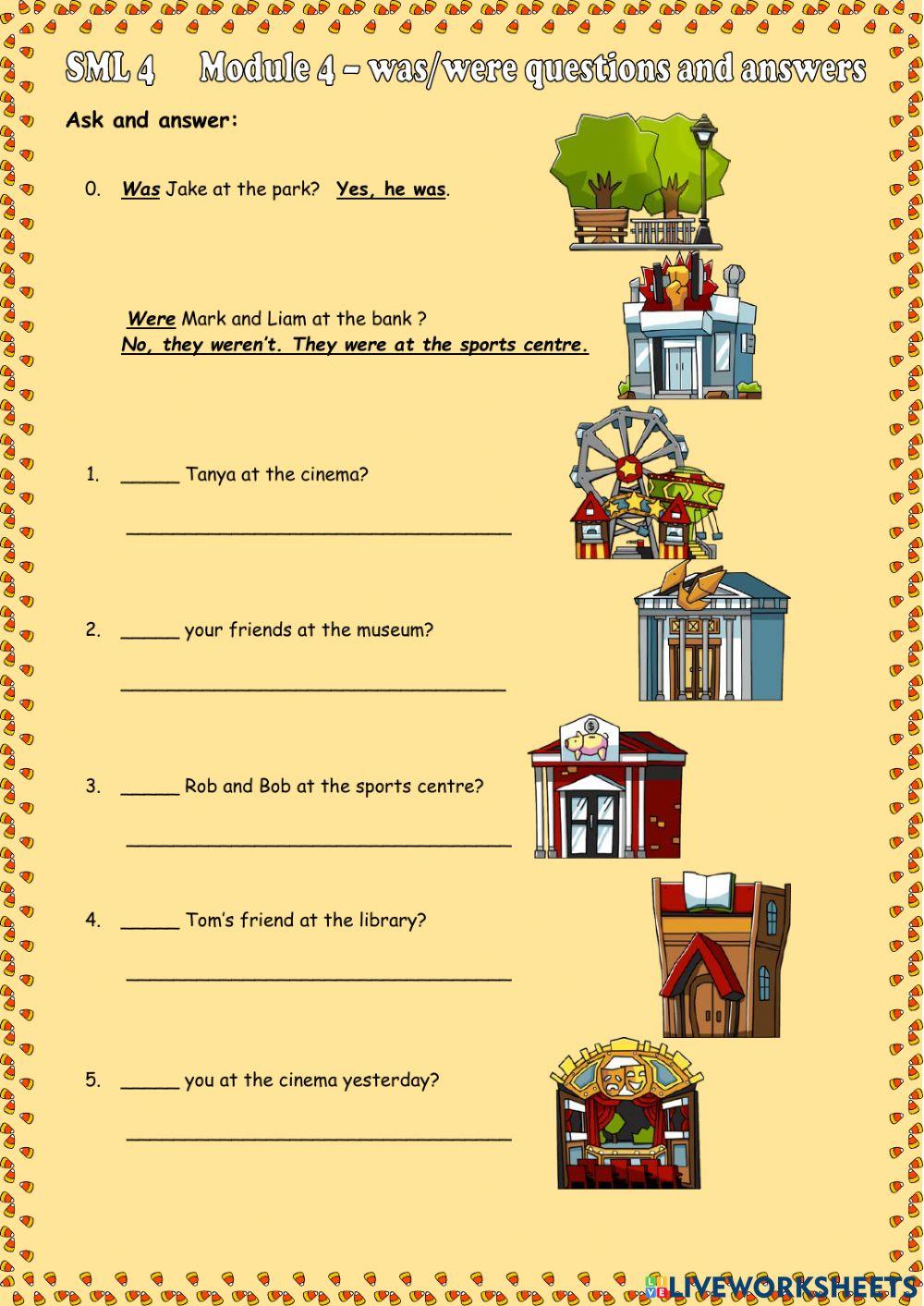 SML4  was-were questions and answers