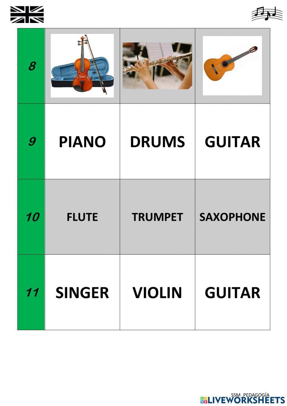 MUSICAL INSTRUMENTS - Listening