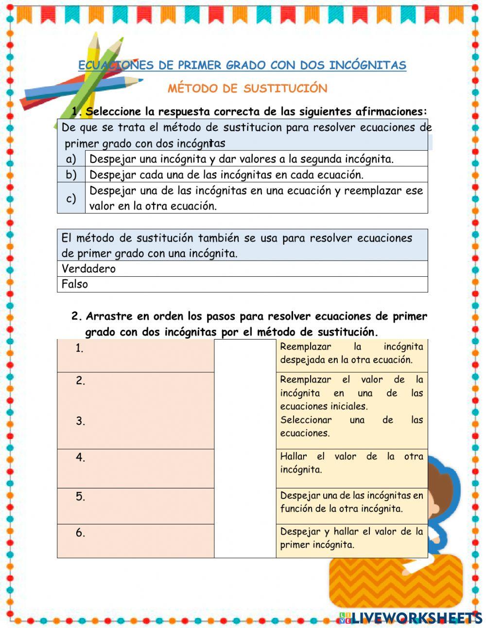 Metodo de sustitucion