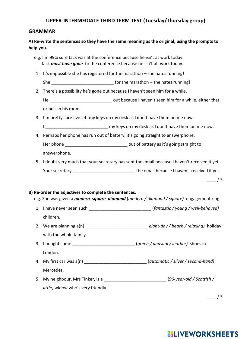 3rd term Upper TEST MEH