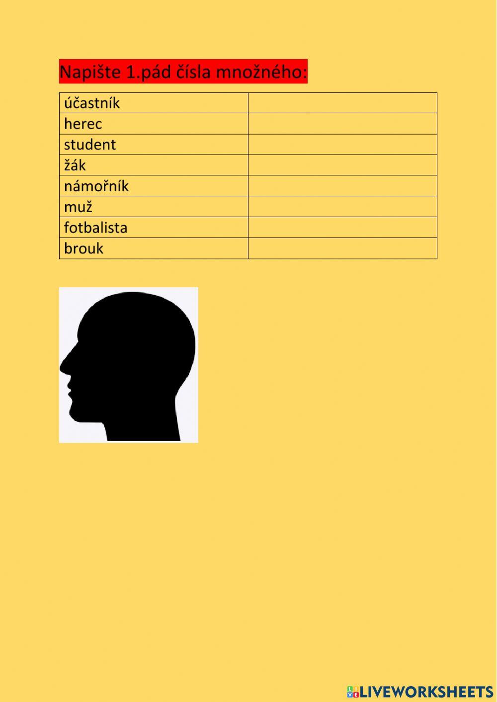 CES - 1.pád,č.mn. - životná maskulina - 3 - psaní