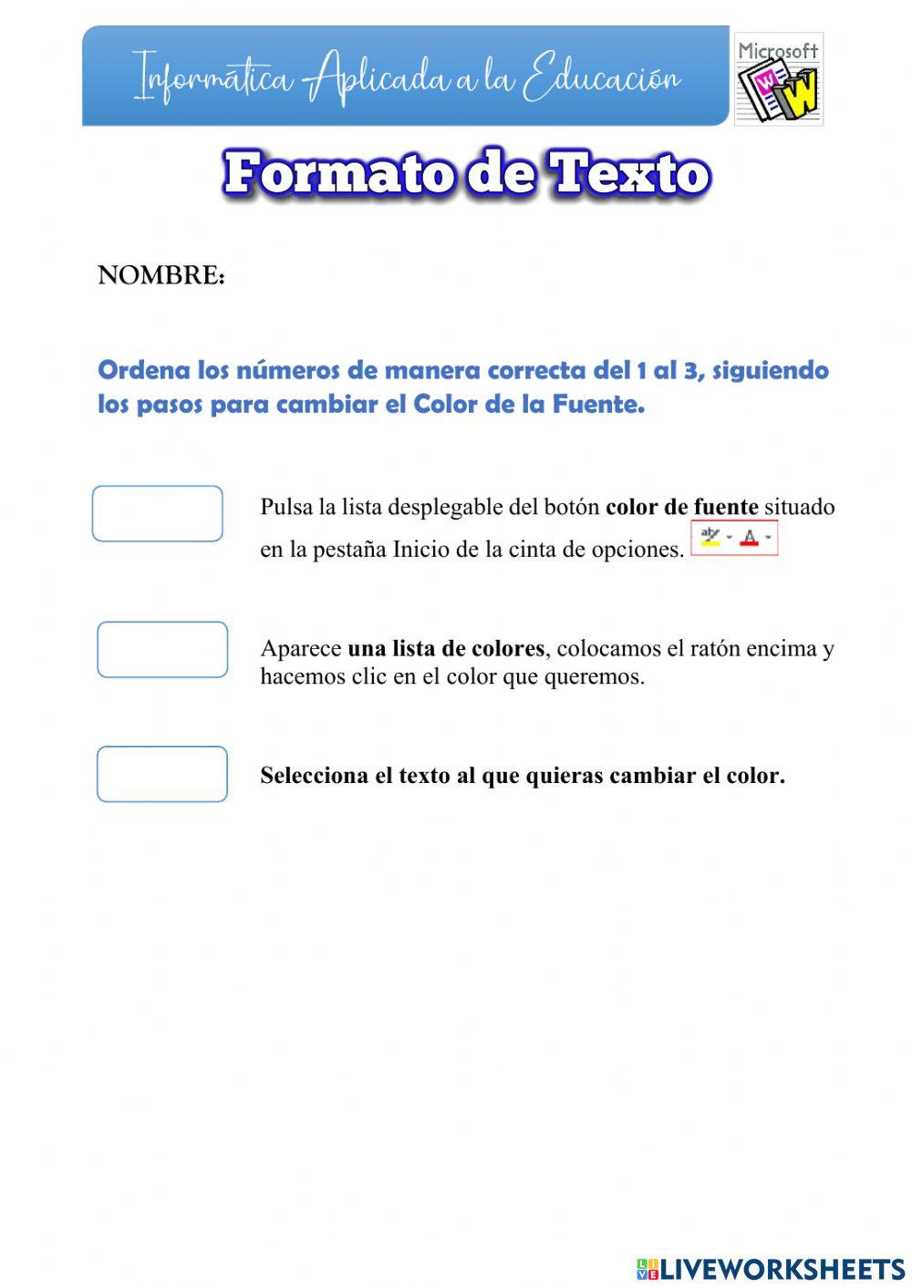 Color de fuente en word