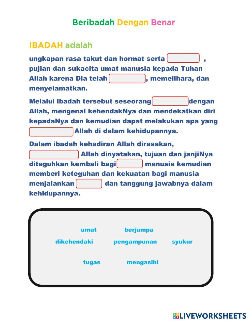 Beribadah dengan Benar