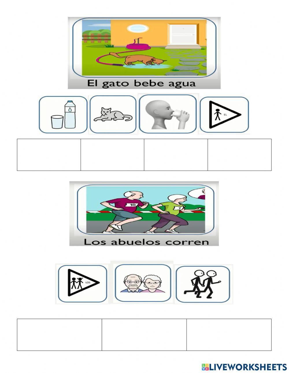 Oraciones con pictogramas