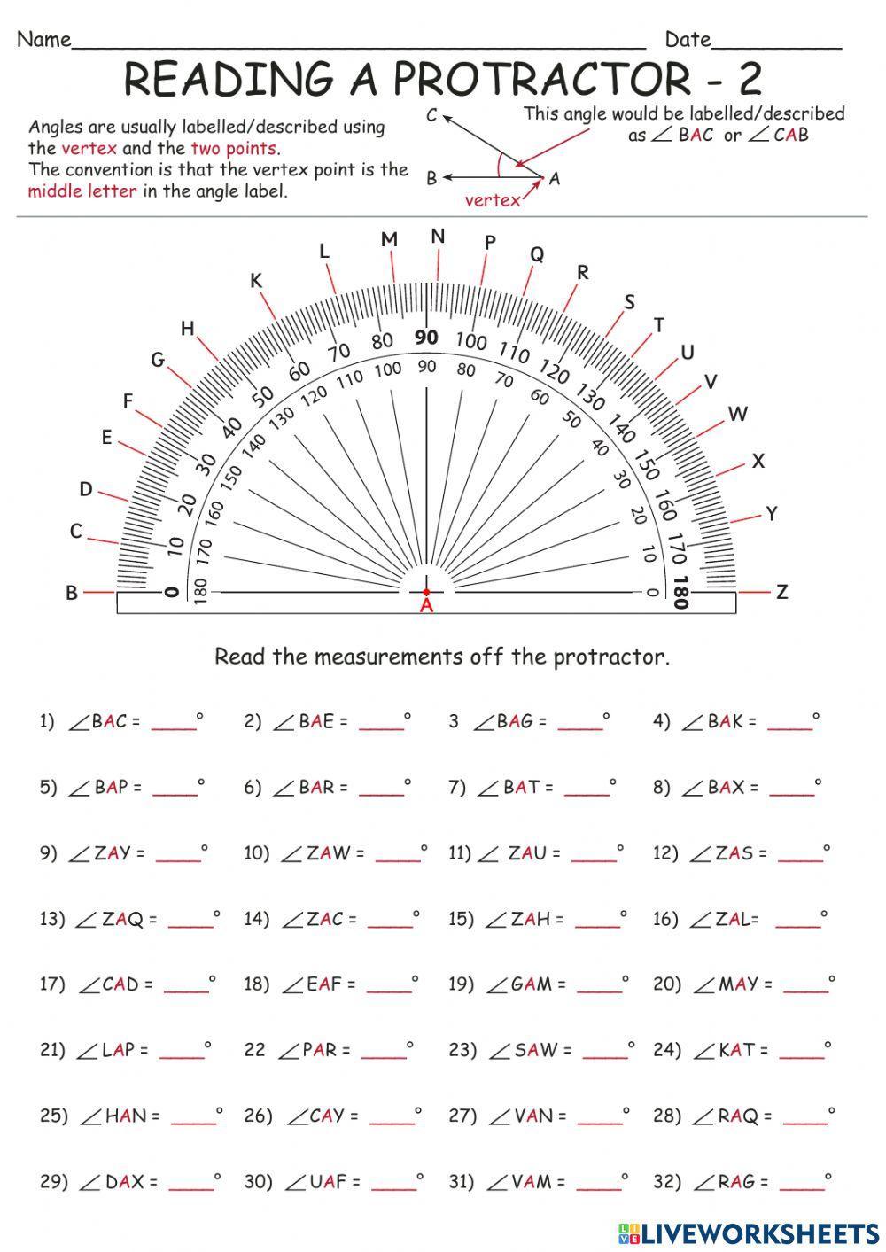 Reading Protractor