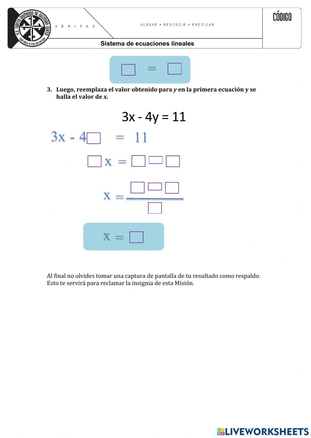 Reto. Método de igualación 