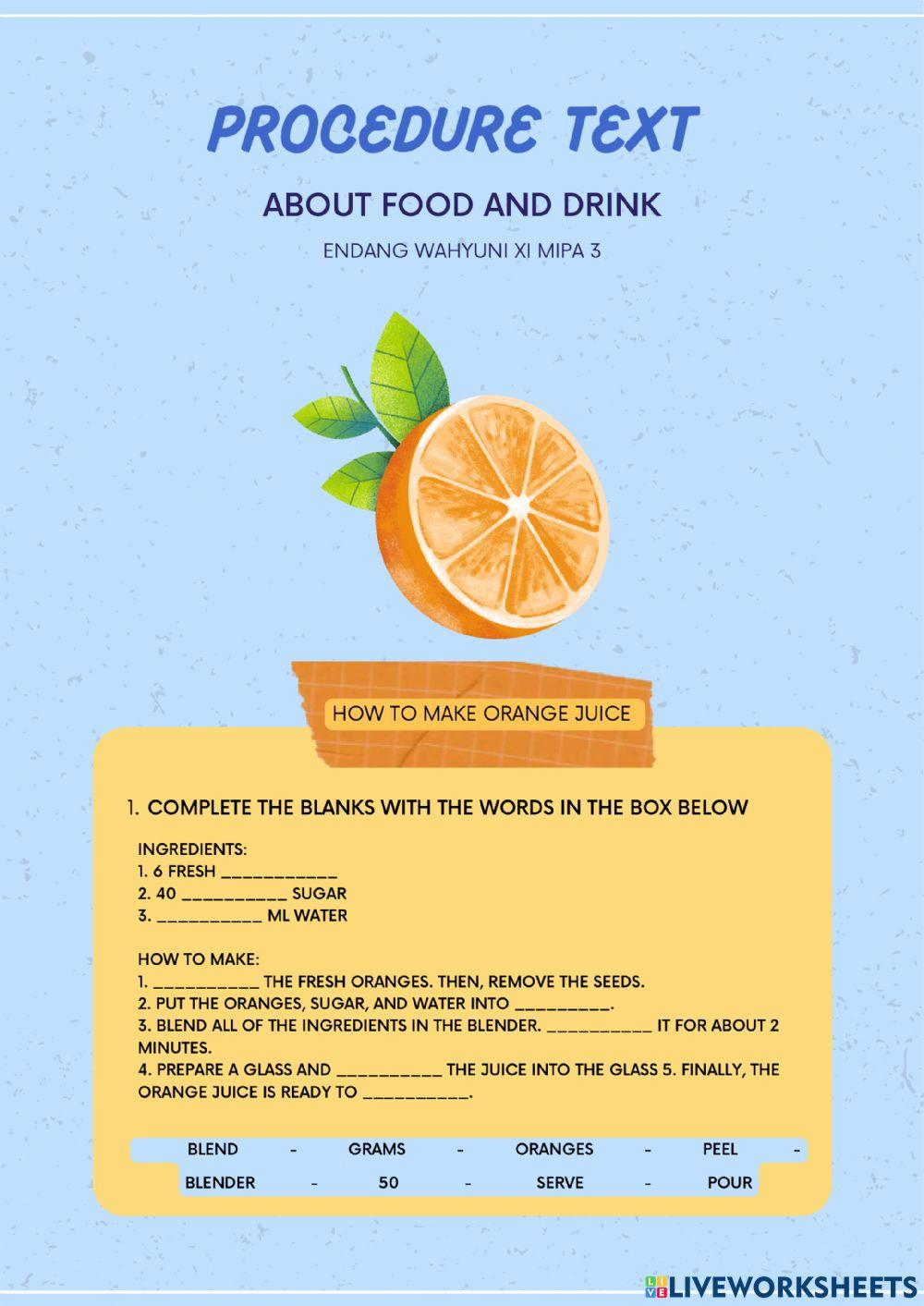 Text procedure interactive worksheet | Live Worksheets