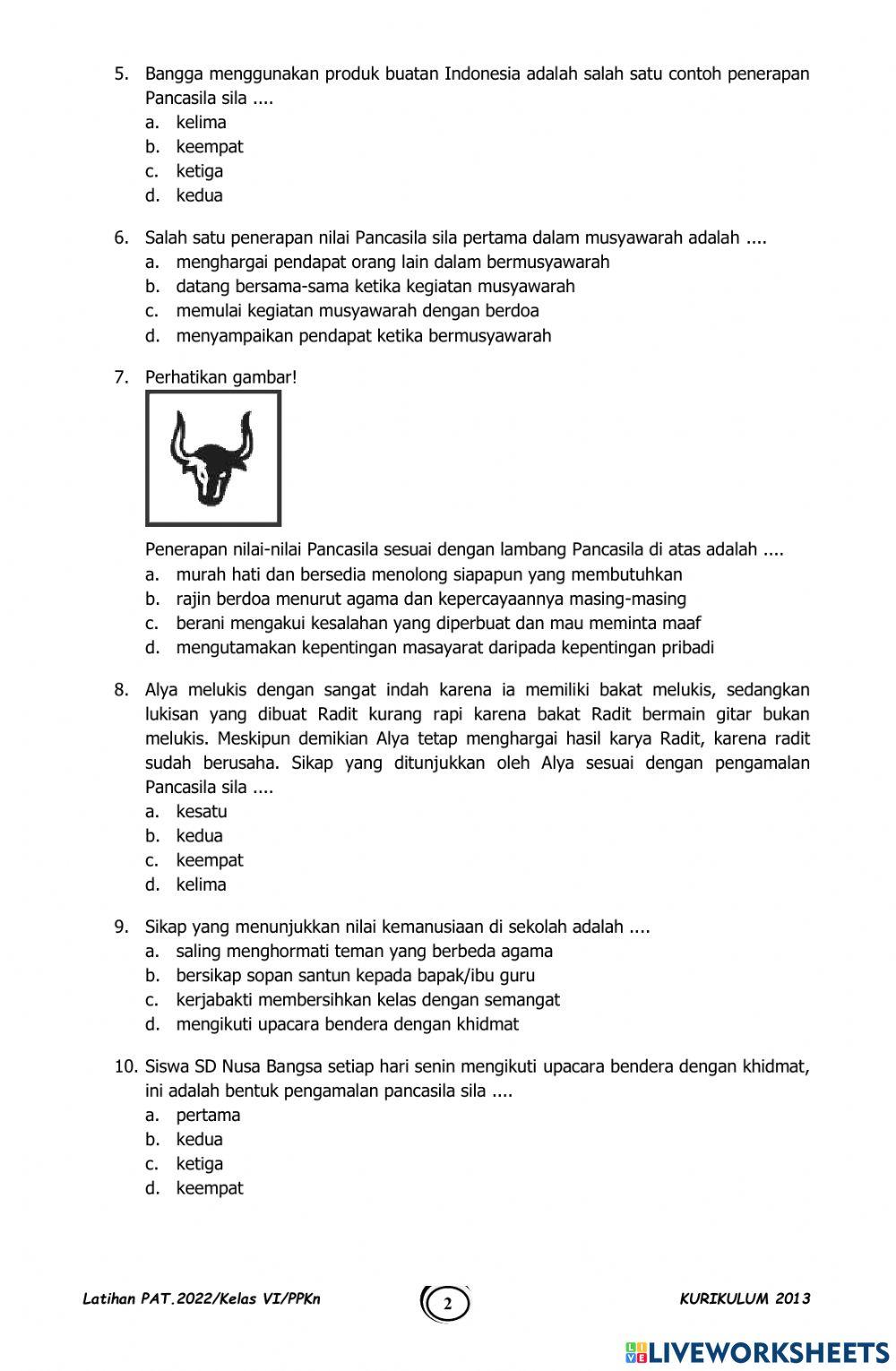 Latihan PAT PPKn Latihan PAT PPKn
