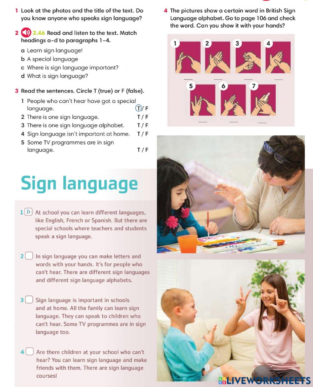Sign language