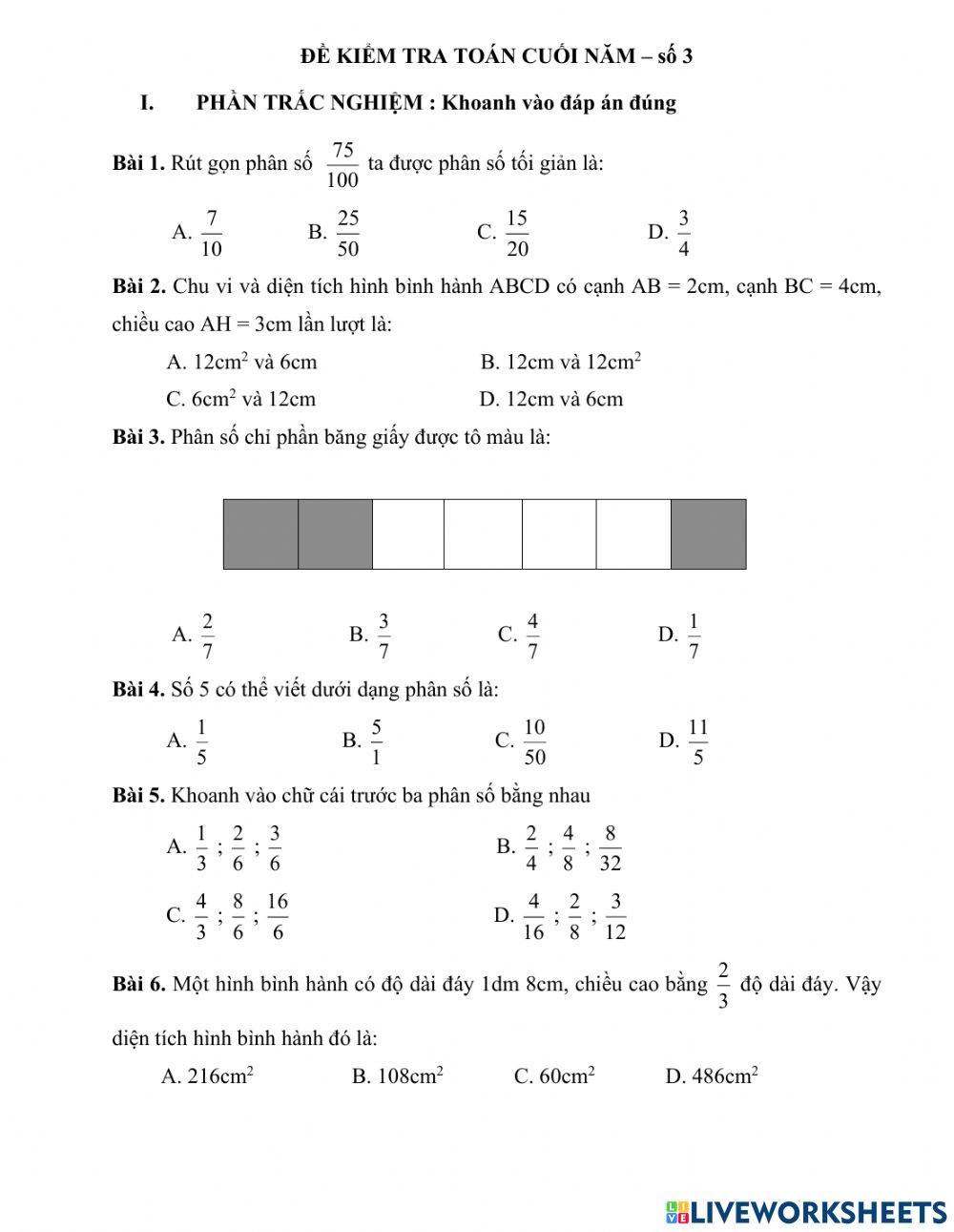 Ôn tập cuối năm