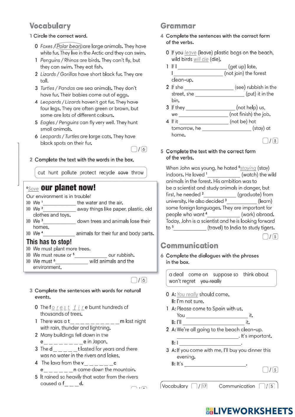 Go getter 4 Unit 6 Language test
