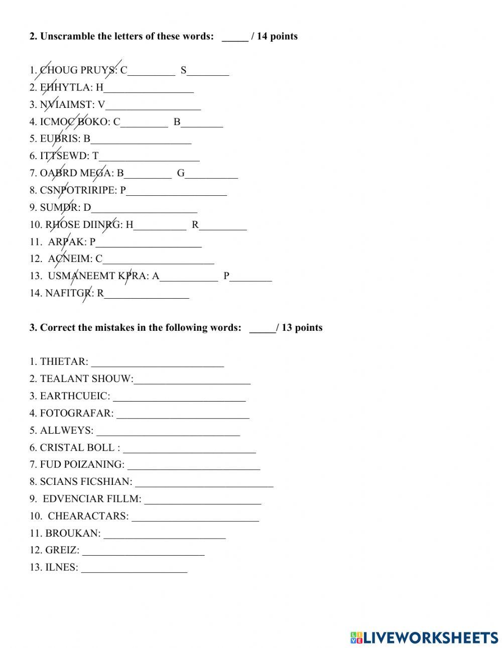 Spelling Round II TEST Junior 4