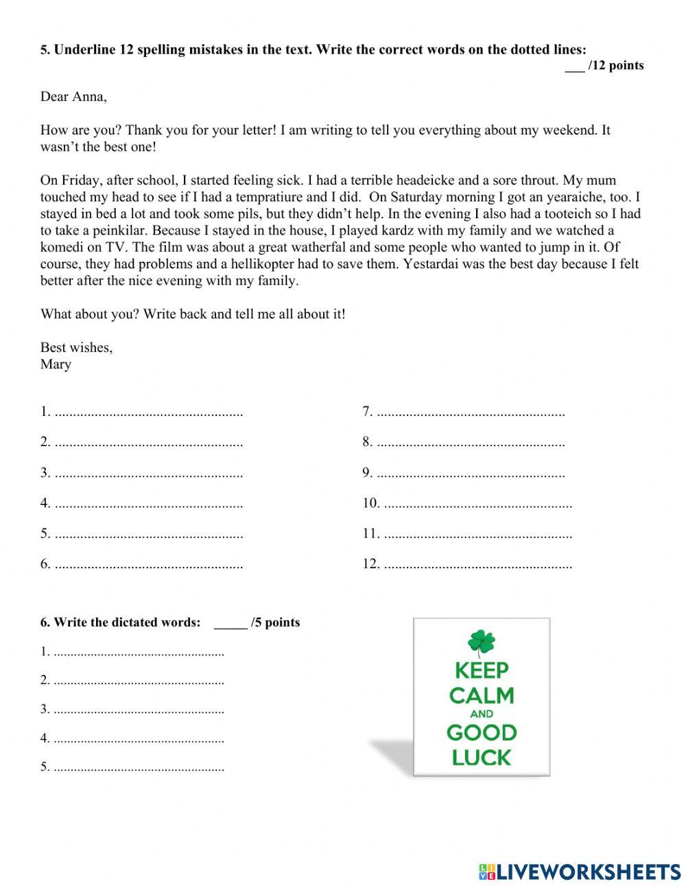 Spelling Round II TEST Junior 4