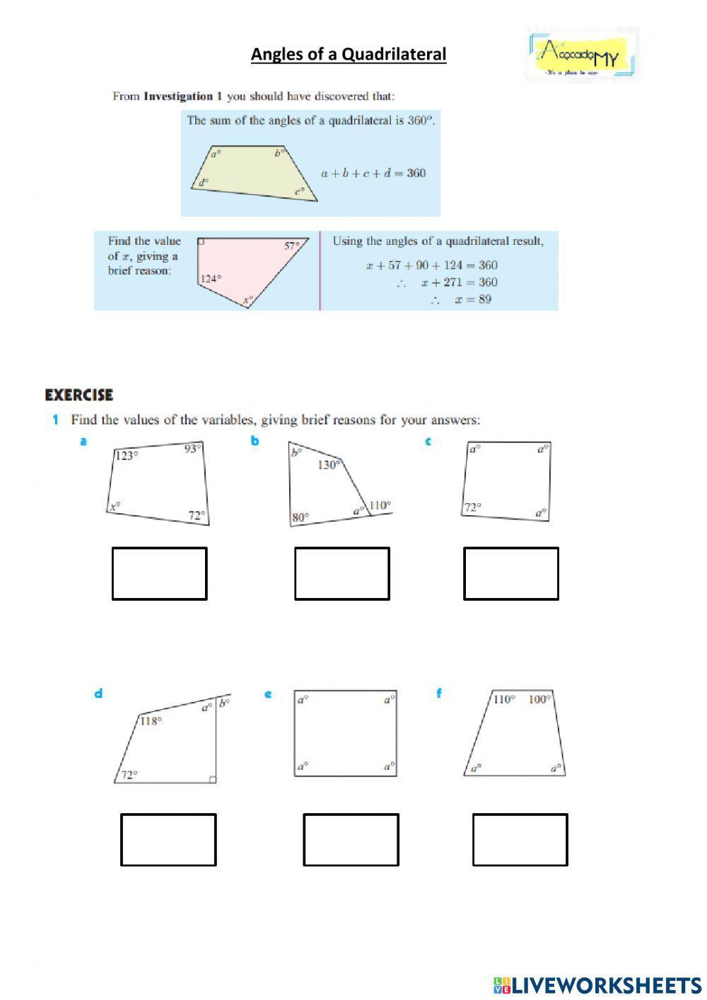 Angles of Quadrilateral