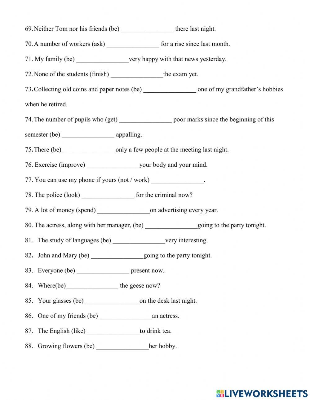 E12- verb and subject agreement E12- verb and subject agreement