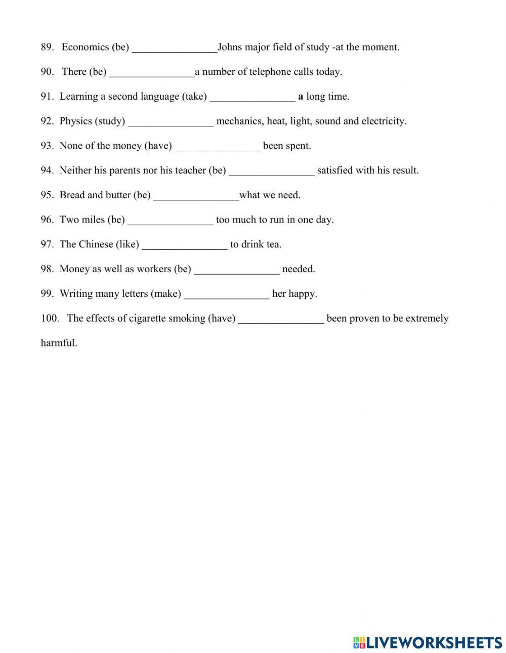 E12- verb and subject agreement E12- verb and subject agreement