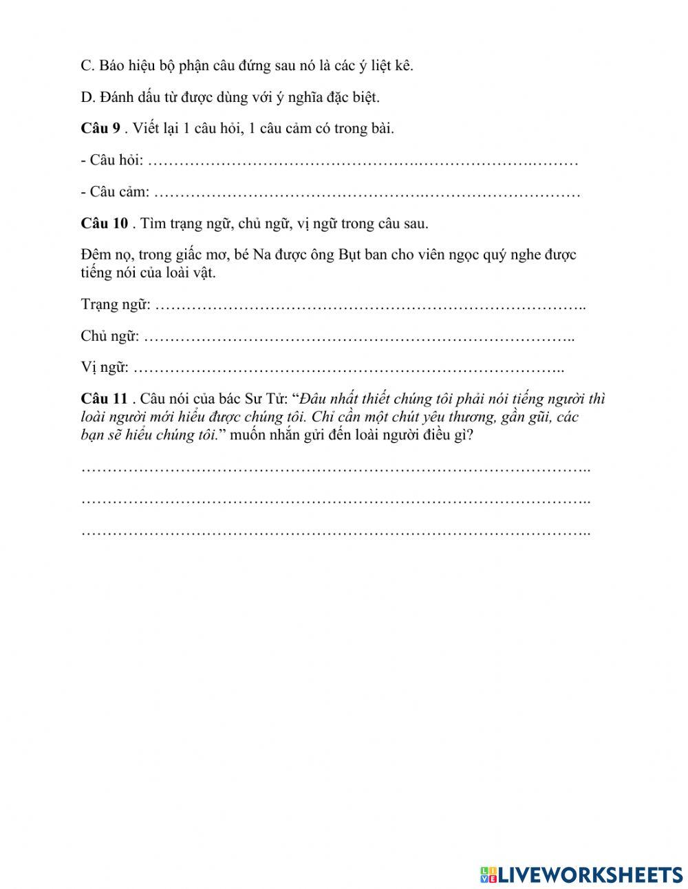 Ôn tập cuối năm TV