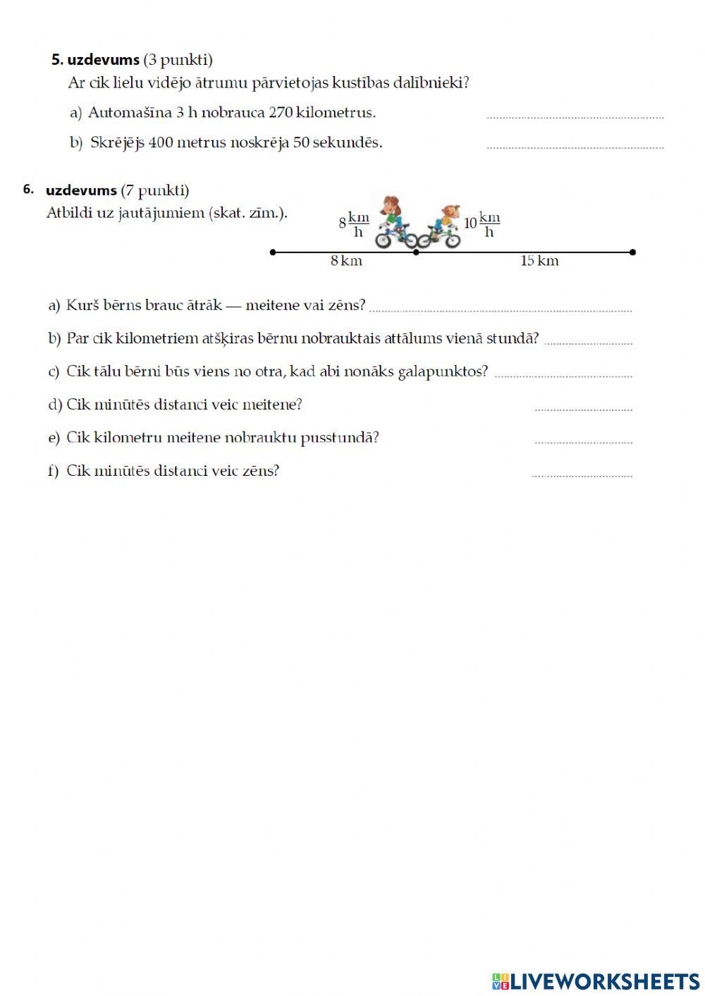 Ātrums, laiks, attālums