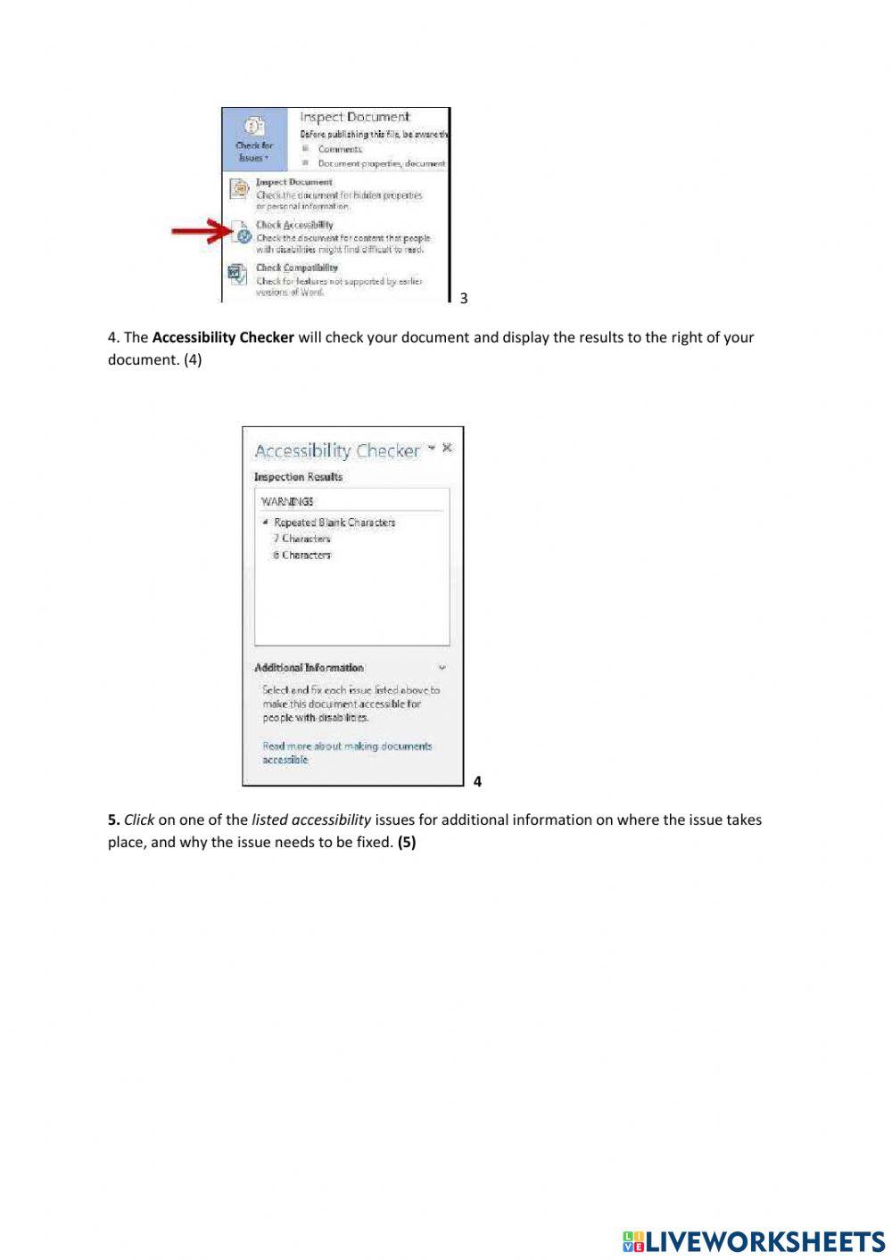 Lesson 1 Accessiility  Accessibility Checker Sound Files and Text to Speech