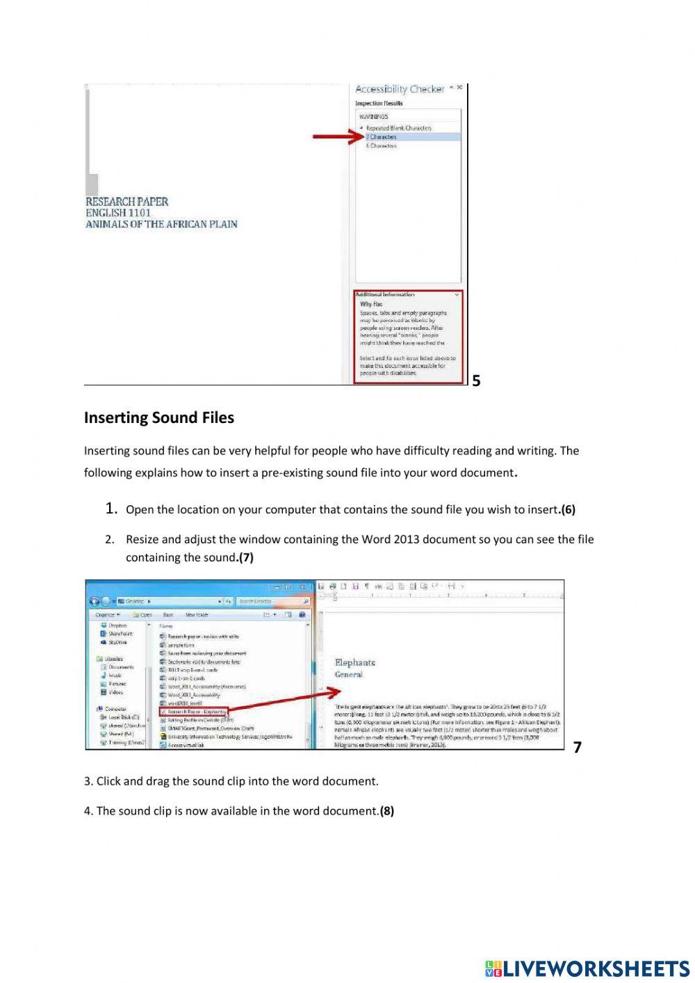 Lesson 1 Accessiility  Accessibility Checker Sound Files and Text to Speech