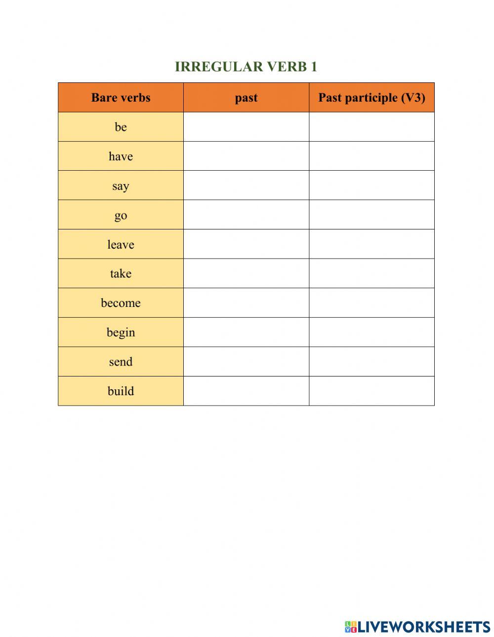 Irregular verbs 1