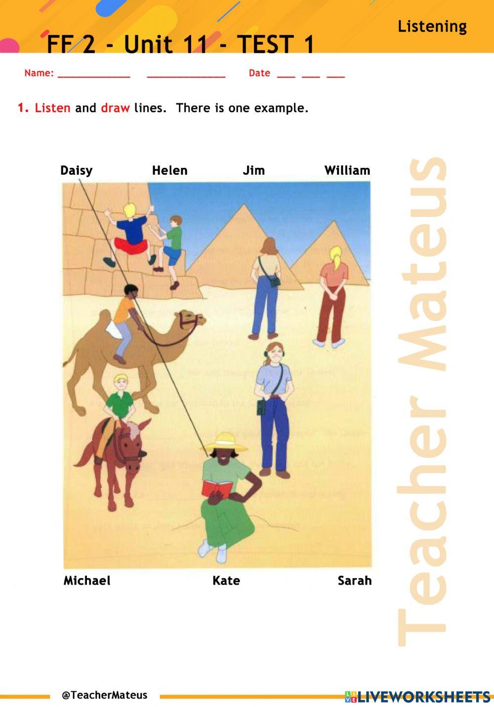 FF 2 - Unit 11 - TEST 1 - Listening