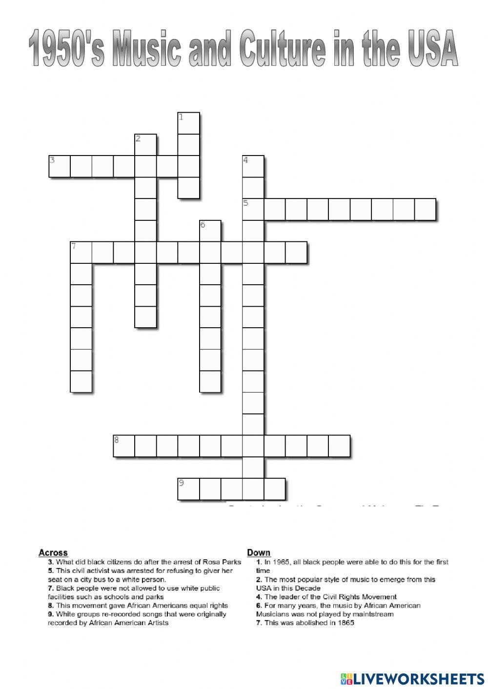 1950's Music and Culture in the USA