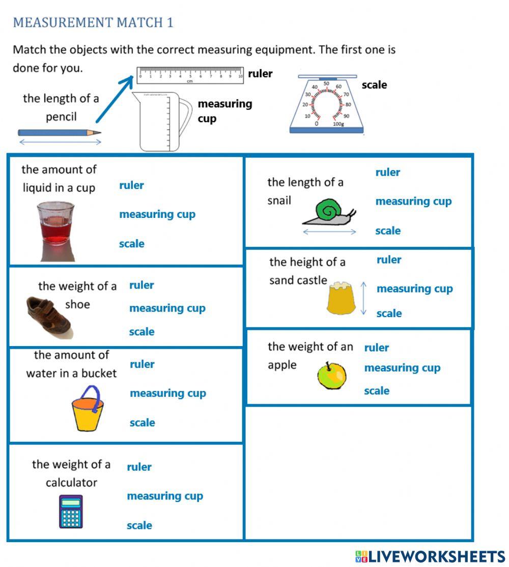 Math Measurement activity | Live Worksheets