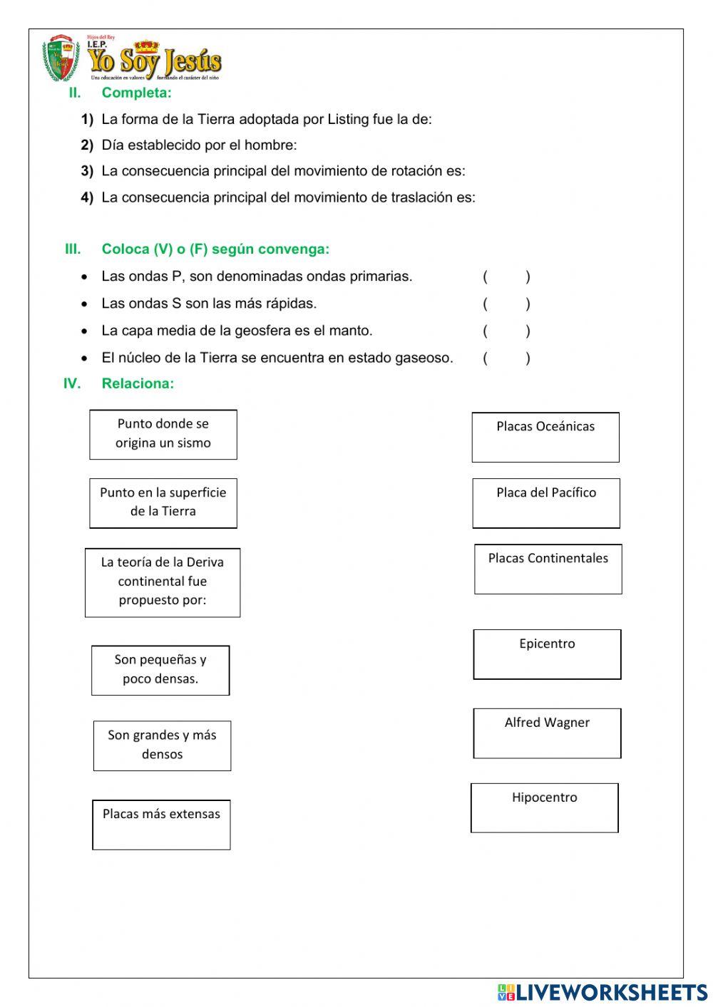 Evaluación de geografía