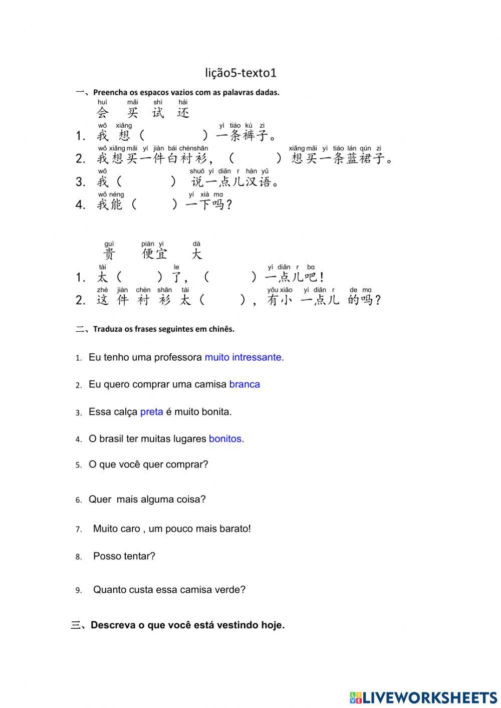 Exercicios de licao5-texto1