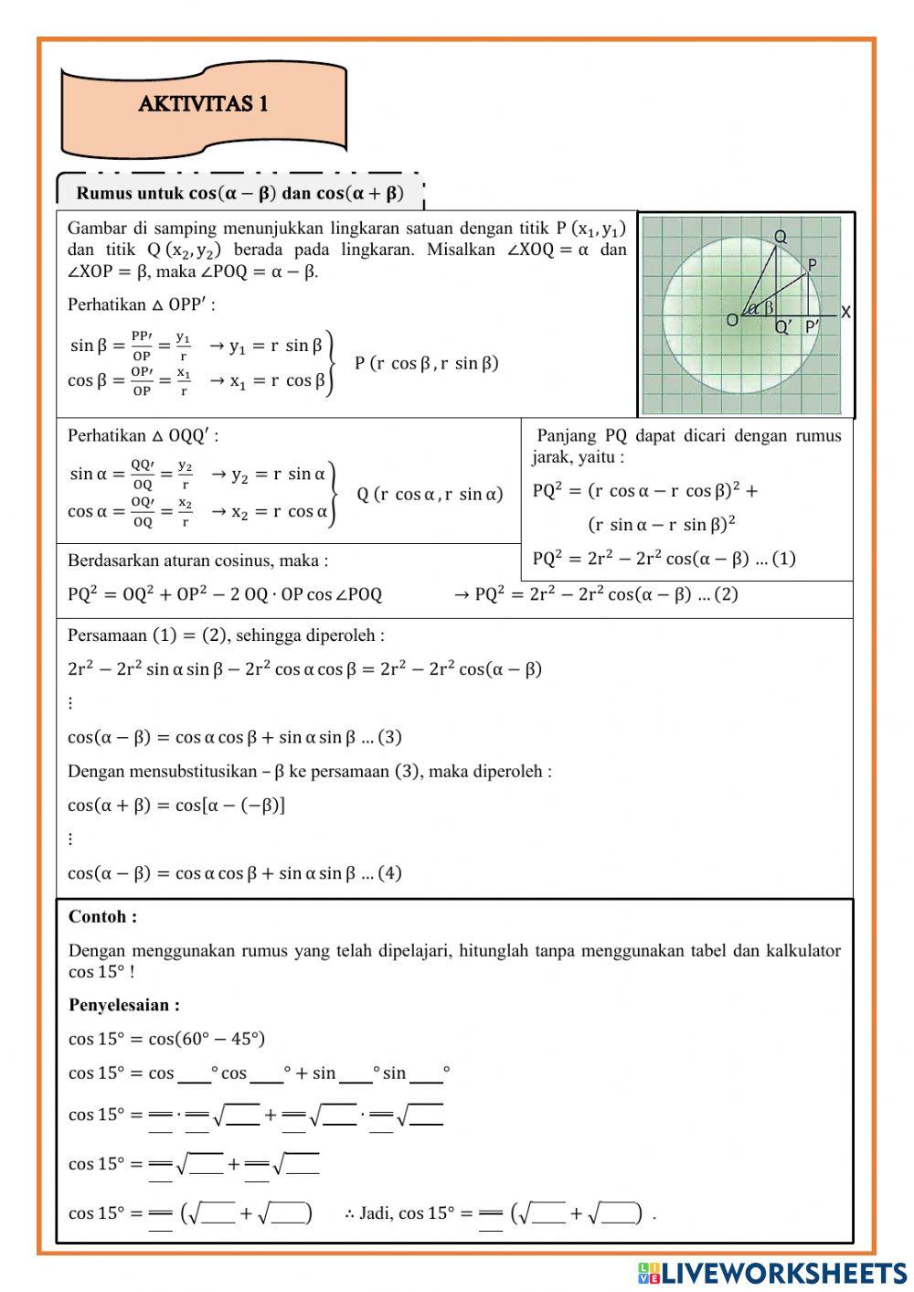Latihan trigonometri media lkpd kelompok 10
