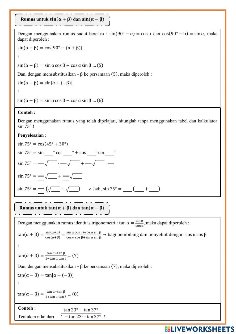 Latihan trigonometri media lkpd kelompok 10
