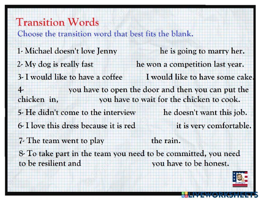 Transition words