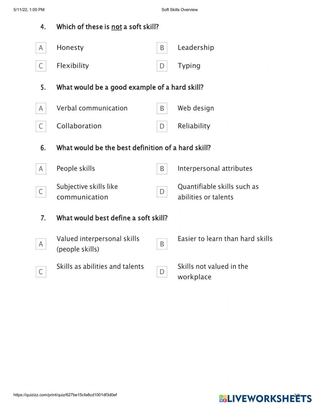 Soft - Hard Skills.  Monday, May 16