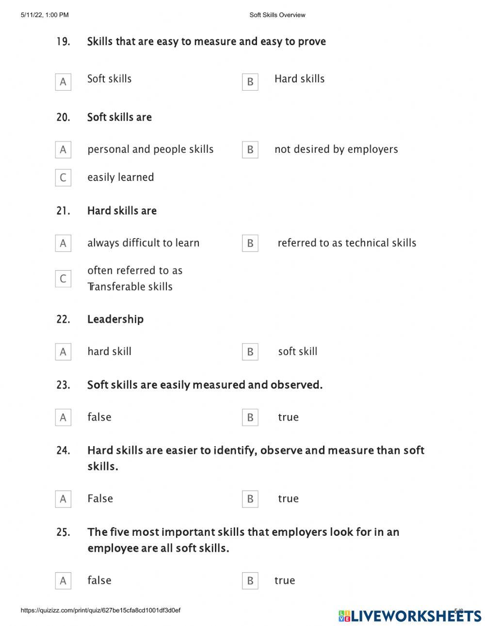 Soft - Hard Skills.  Monday, May 16