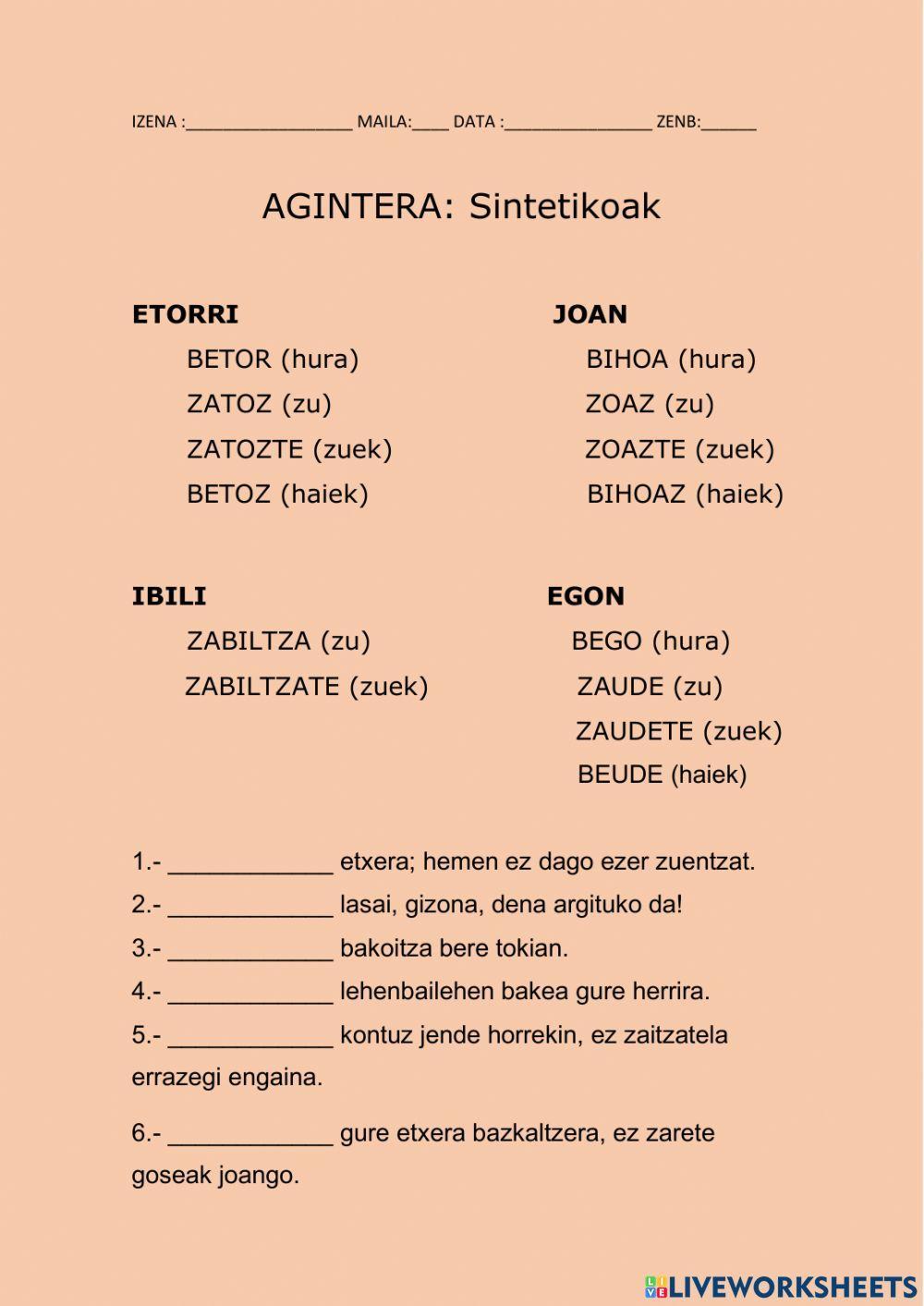Agintera:Sintetikoak