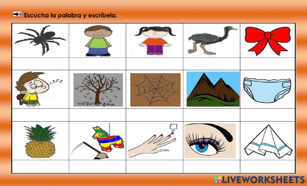 Ññ: escribe las palabras.