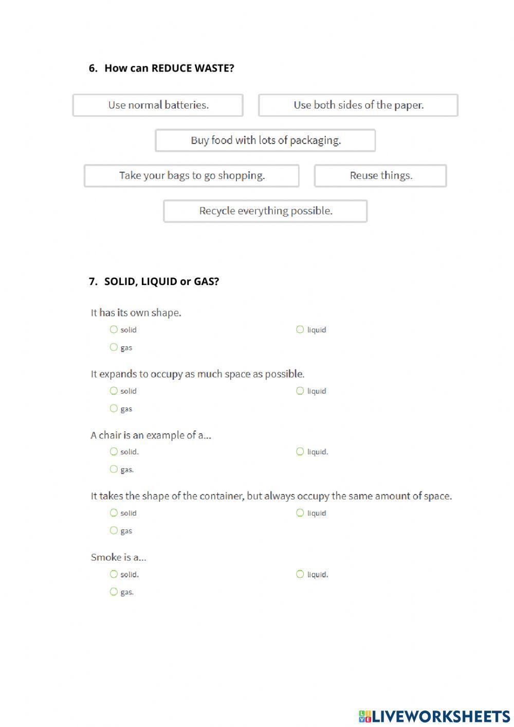SCIENCE UNIT 5 MATTER