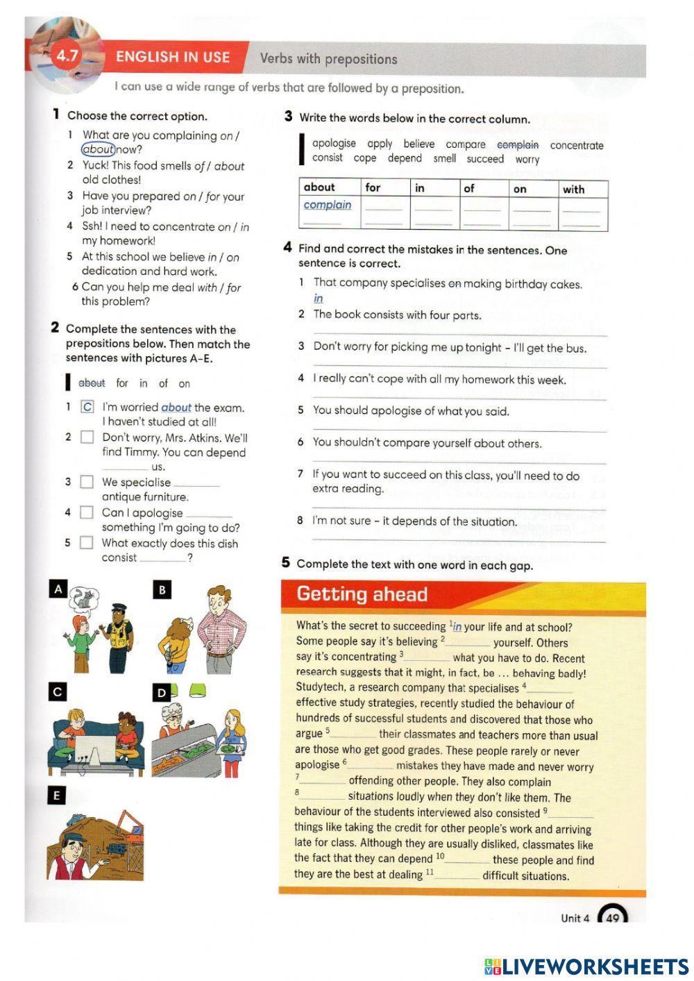 Verbs with prepositions