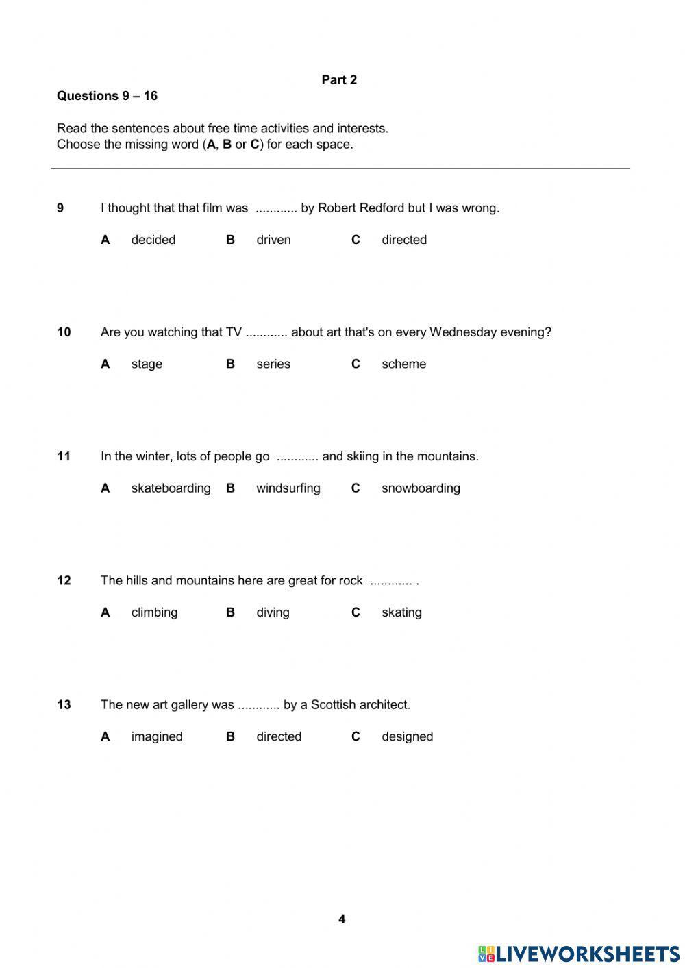 Progress test unit 8 empower b1