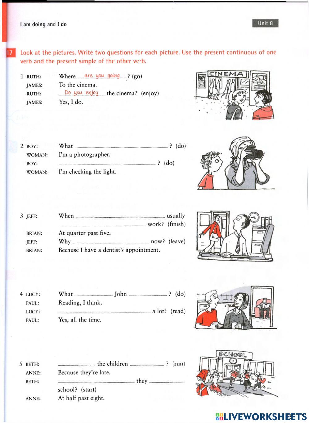 Present simple and continuous