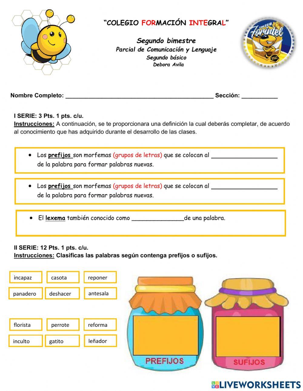 Lexema Y Morfemas Interactive Worksheet Interactive W - vrogue.co