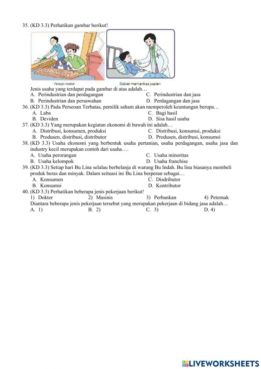 Soal latihan pas tema 8