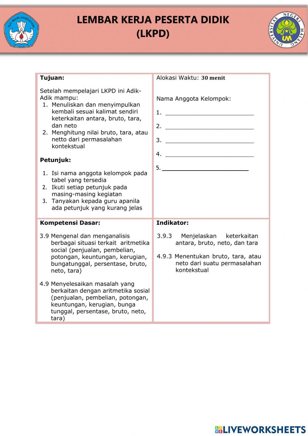 LKPD Bruto Netto Tara