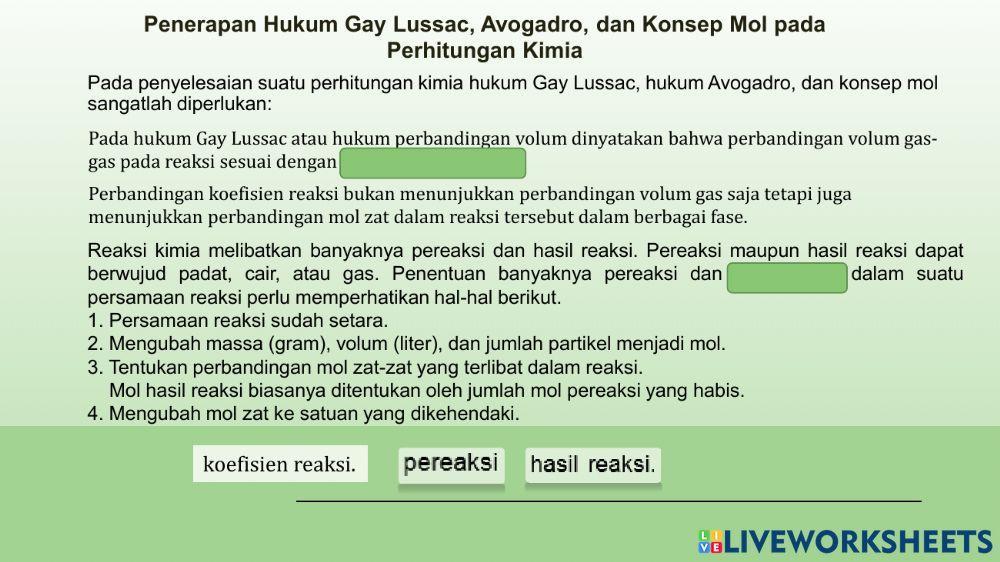 Persamaan Reaksi dan Hitungan Kimia