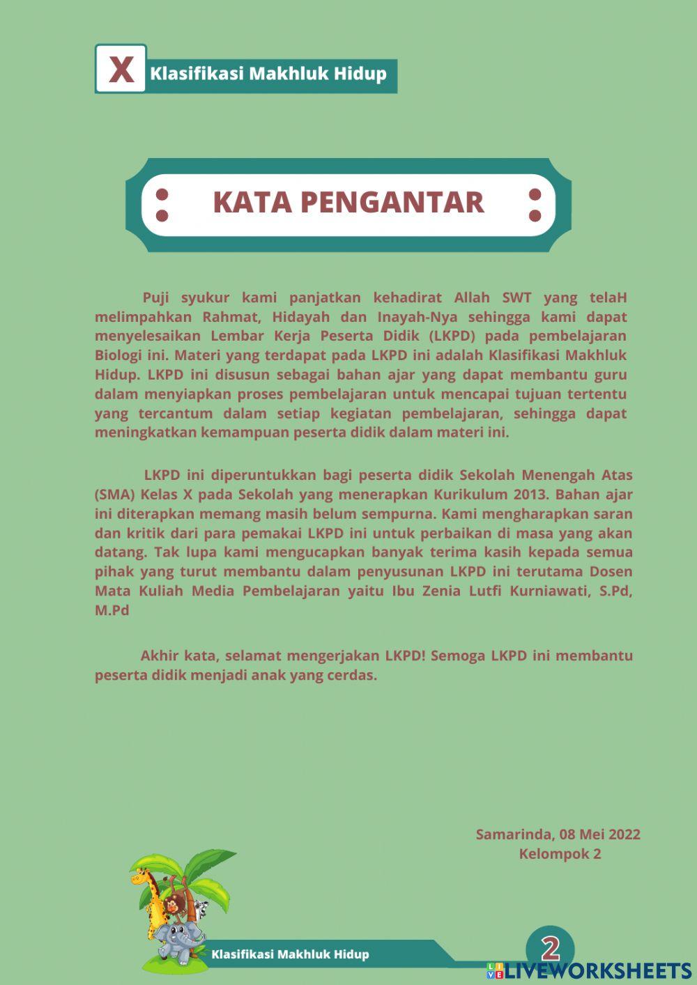 E-LKPD Klasifikasi Makhluk Hidup